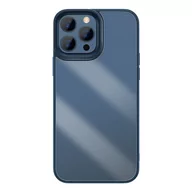 Etui i futerały do telefonów - Baseus Crystal Phone Case pancerne etui do iPhone 13 Pro z żelową ramką niebieski ARJT000703 - miniaturka - grafika 1