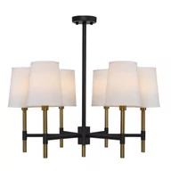 Lampy sufitowe - Berella Light Kampo żyrandol 6-punktowy czarny/złoty BL5423 - miniaturka - grafika 1