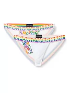 Paski - Emporio Armani Męski pasek poślizgowy, Ea Rainbow Col/White, XL - miniaturka - grafika 1