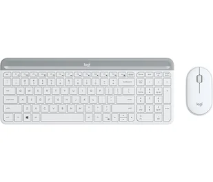 Logitech Slim Wireless Keyboard and Mouse Combo MK470 klawiatura USB Hiszpański Biały 920-009199 - Klawiatury - miniaturka - grafika 1