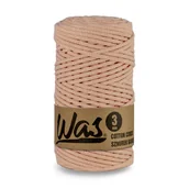 Półfabrykaty do biżuterii - WAS/Sznurek bawełniany z poliestrowym rdzeniem, pleciony, 3mm, 100m, łososiowy - miniaturka - grafika 1