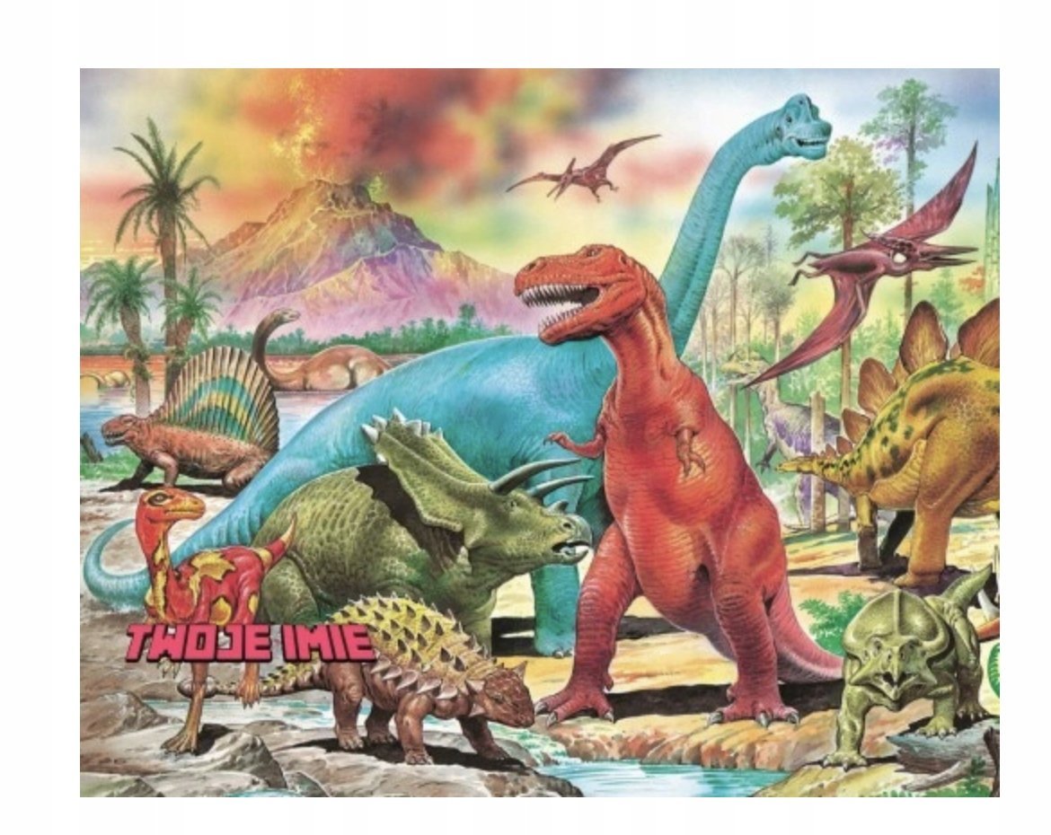 Puzzle DINOZAURY JURASSIC A3 252 el z Nadrukiem + IMIĘ Pudełko 13
