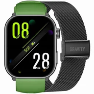 Smartwatch - Gravity GT28-4 Pasek + Bransoleta Zielono Czarny - miniaturka - grafika 1