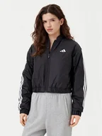 Kurtki damskie - adidas Kurtka bomber Essentials 3-Stripes JD1296 Czarny Loose Fit - miniaturka - grafika 1