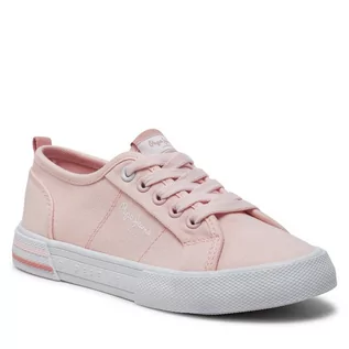 Buty dla dziewczynek - Tenisówki Pepe Jeans Brady Basic G PGS30604 Pink 325 - grafika 1
