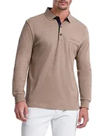 Koszulki męskie - Pierre Cardin Męska koszulka polo z długim rękawem, Timber Wolf, 5XL - miniaturka - grafika 1