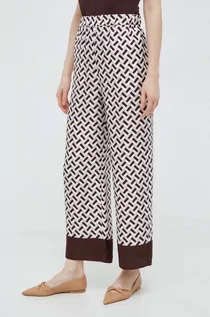 Spodnie damskie - Max Mara Leisure spodnie jedwabne szerokie high waist - grafika 1