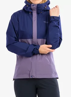 Kurtki damskie - Kurtka przeciwdeszczowa damska Rab Downpour Eco Jacket - patriot blue/purple sage - grafika 1