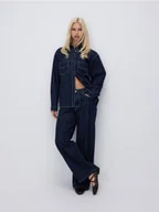 Spodnie damskie - Reserved - Jeansy baggy w prążek - granatowy - miniaturka - grafika 1