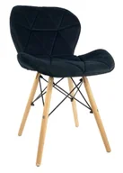 Krzesła - Welurowe czarne nowoczesne krzesło do salonu R0-K82 - miniaturka - grafika 1