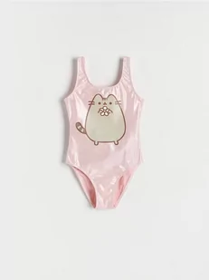 Reserved - Jednoczęściowy strój kąpielowy Pusheen - pastelowy róż - Stroje kąpielowe dla dziewczynek - miniaturka - grafika 1