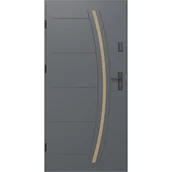 Drzwi zewnętrzne - Drzwi stalowe zewnętrzne wejściowe Wooden Eco 68 antracytowe 90 lewe - miniaturka - grafika 1