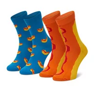 Skarpetki damskie - Happy Socks Zestaw 2 par wysokich skarpet unisex KHDO02-6700 Niebieski Pomarańczowy - miniaturka - grafika 1