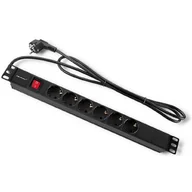 Listwy zasilające - QOLTEC Listwa Rack 54468 2 m) Czarny - miniaturka - grafika 1