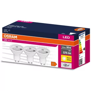 3Pak Żarówka Led Gu10 6,9W = 50W 575Lm 2700K Ciepła 120° Osram Value - Żarówki LED - miniaturka - grafika 1