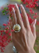 Pierścionki - Pierścionek srebrny z Dużym Bławatkiem jasny - miniaturka - grafika 1