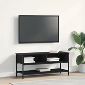 Szafki RTV - vidaXL Szafka pod telewizor Czarny dąb Materiał drewnopochodny Średni - miniaturka - grafika 1