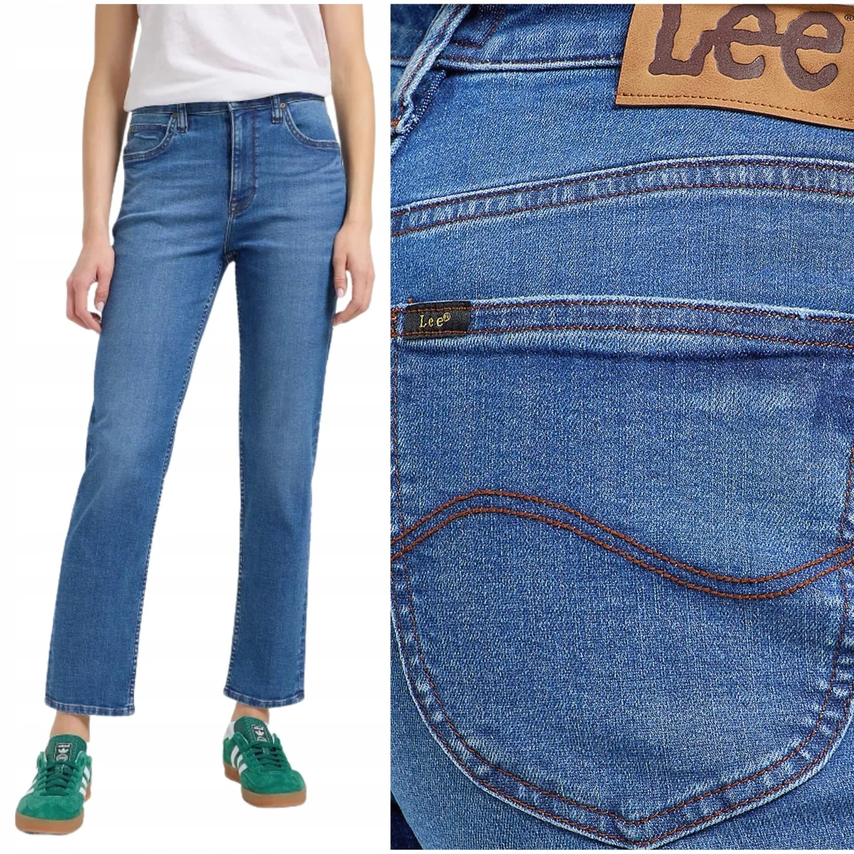 Lee Carol Hyper Mid wysokie proste damskie spodnie jeansowe 7/8 W30 L31