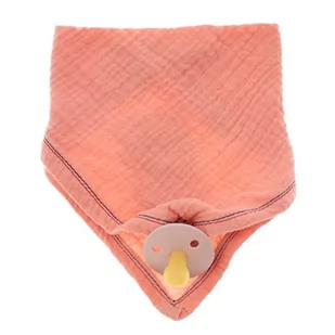 Hi Little One - Bandana, Śliniak Z Zawieszką Na Smoczek Z Organicznej Bio Bawełny Gots Bandana Bibs 3In1 Salmon - Śliniaki i fartuszki - miniaturka - grafika 1
