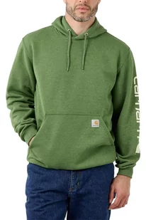Bluza męska z kapturem Carhartt Midweight Sleeve Logo Hooded L01 Arborvitae Heather - Bluzy sportowe męskie - miniaturka - grafika 1