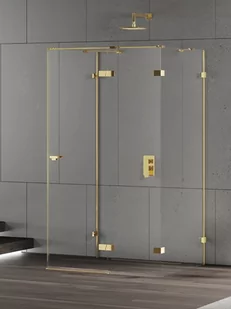 New Trendy Złota przyścienna kabina prysznicowa prawa 100x80 EXK-4805 Eventa Gold Shine - Kabiny prysznicowe - miniaturka - grafika 1