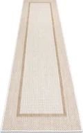 Dywany - Dywan chodnik SZNURKOWY SIZAL SION Ramka 21782 płaskie tkanie ecru / beż beżowy 80x200 cm - miniaturka - grafika 1