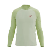 Koszulki sportowe męskie - COMPRESSPORT Koszulka biegowa męska TRAIL HZ LS T-SHIRT sugar/shadow lime - miniaturka - grafika 1
