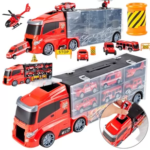 Duży Tir Laweta Samochody Helikopter Walizka Na 12 U685 - Zabawy w naśladowanie dorosłych - miniaturka - grafika 1