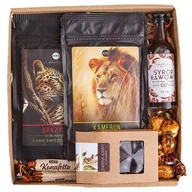 Zestawy upominkowe - KOSZ PREZENTOWY ZESTAW PREZENT dla miłośnika kawy kawosza urodziny 18-99 kawy ze świata syrop - miniaturka - grafika 1