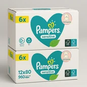 Chusteczki nawilżane - Pampers Sensitive chusteczki nawilżane 12x80 szt - miniaturka - grafika 1