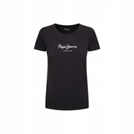 Koszulki i topy damskie - PEPE JEANS KOSZULKA DAMSKA T-SHIRT CZARNA r. S - miniaturka - grafika 1