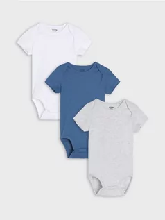 Pajacyki dla niemowląt - Sinsay - Body 3 pack - niebieski - grafika 1