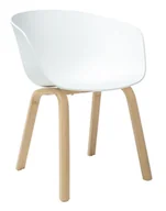 Krzesła - Krzesło Ego Dąb / Białe - miniaturka - grafika 1