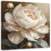 Obrazy i zdjęcia - Feeby Obraz, Piwonia malowana beżowy 50x50cm - miniaturka - grafika 1