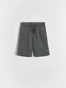 Spodnie i spodenki dla chłopców - Reserved - Bawełniane szorty bermudy - ciemnoszary - miniaturka - grafika 1