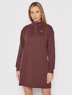 Puma Sukienka dzianinowa Cyber 848183 Bordowy Regular Fit - Sukienki - miniaturka - grafika 1