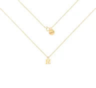 Naszyjniki - Pozłacany naszyjnik z literką 45 cm M - miniaturka - grafika 1