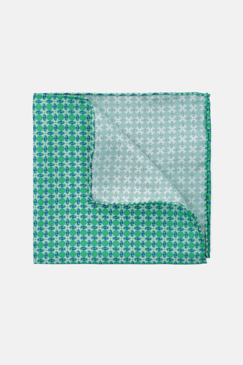 Poszetka Jasnozielona Jedwabna Wzór