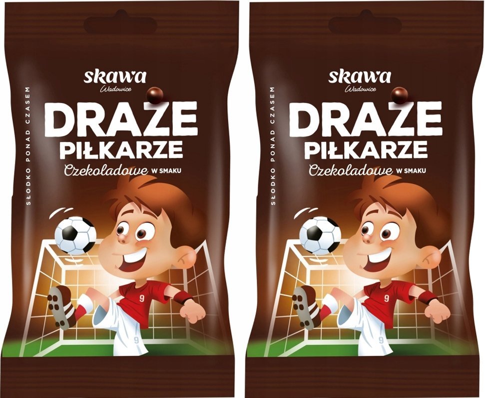 Skawa Cukierki Draże czekoladowe Piłkarze 70g x 2 Zestaw Dwupak