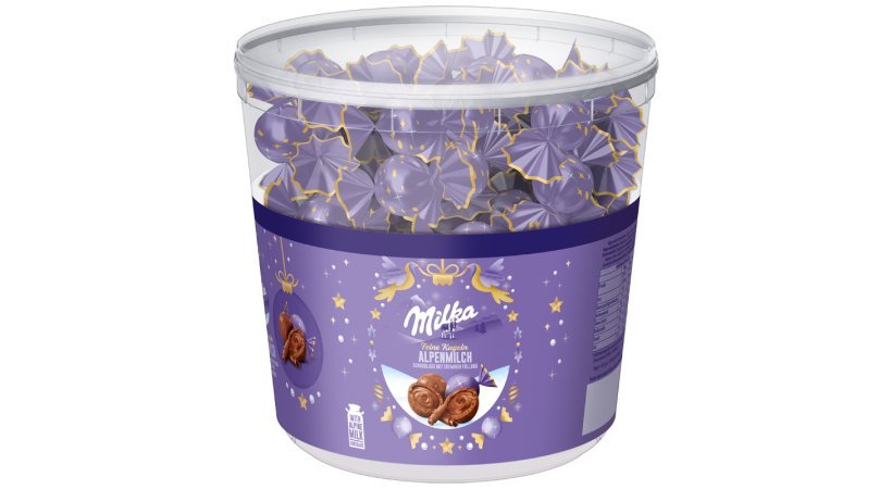 MILKA Alpenmilch czekoladki mleczne z kremowym wypełnieniem. 900g