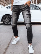 Spodnie męskie - Spodnie męskie jeansowe joggery czarne Dstreet UX4038-S - miniaturka - grafika 1