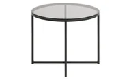 Ławy i stoliki kawowe - Cape stolik kawowy stół narożny, Ø 55 cm, przydymione szkło i czarny metal mat. - miniaturka - grafika 1