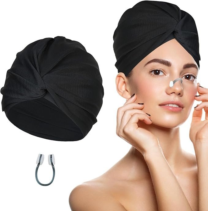 Czepek pływacki, turban do kąpieli w basenie, elastyczna opaska do pływania, odpowiednia do długich i grubych włosów
