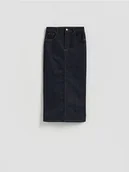 Spódnice - Reserved - Jeansowa spódnica midi - granatowy - miniaturka - grafika 1