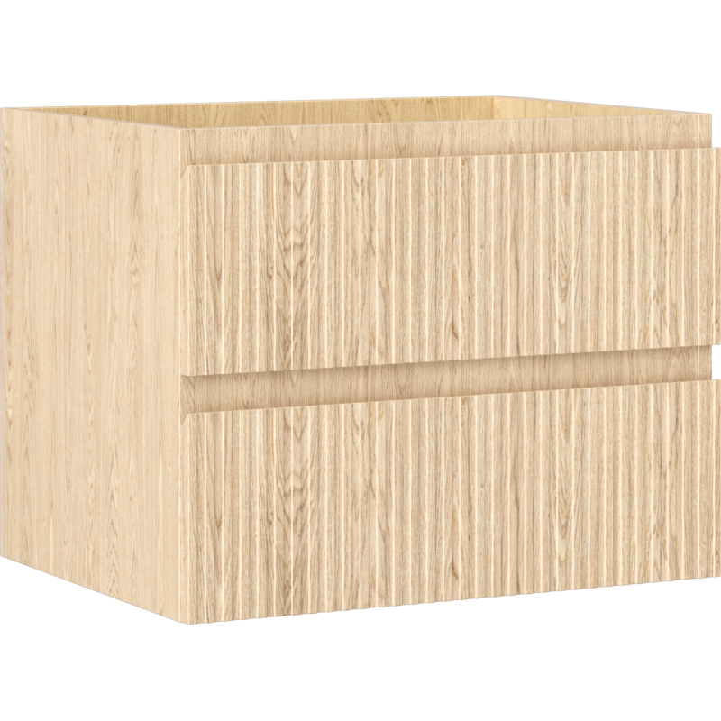 Mexen Rivel szafka łazienkowa podumywalkowa 60 cm, 2 szuflady, ryflowana , dąb - 91A20-06047-2-BFF81