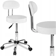 Taborety i hokery - Stołek Fryzjerski Kosmetyczny Hoker Taboret Fotel Regulowany Z Oparciem - miniaturka - grafika 1