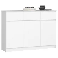 Komody - Akord FABRYKA MEBLI KOMODA K 140cm 3 DRZWI 3 SZUFLADY BIAŁA OP0LK-1BIA011 - miniaturka - grafika 1