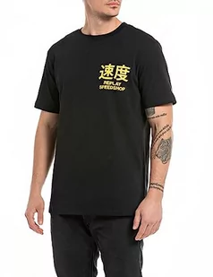 Replay Męski T-shirt z krótkim rękawem, okrągły dekolt, Speedshop, Black 098, XXL - Koszulki męskie - miniaturka - grafika 1