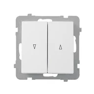 Wyłączniki światła i elektryczne - Ospel Łącznik modułowy AS żaluzjowy biały - miniaturka - grafika 1