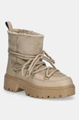 Śniegowce damskie - Tommy Hilfiger śniegowce REAL SHEARLING LACEUP damskie kolor beżowy FW0FW08996 - miniaturka - grafika 1